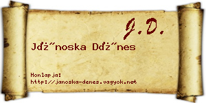 Jánoska Dénes névjegykártya